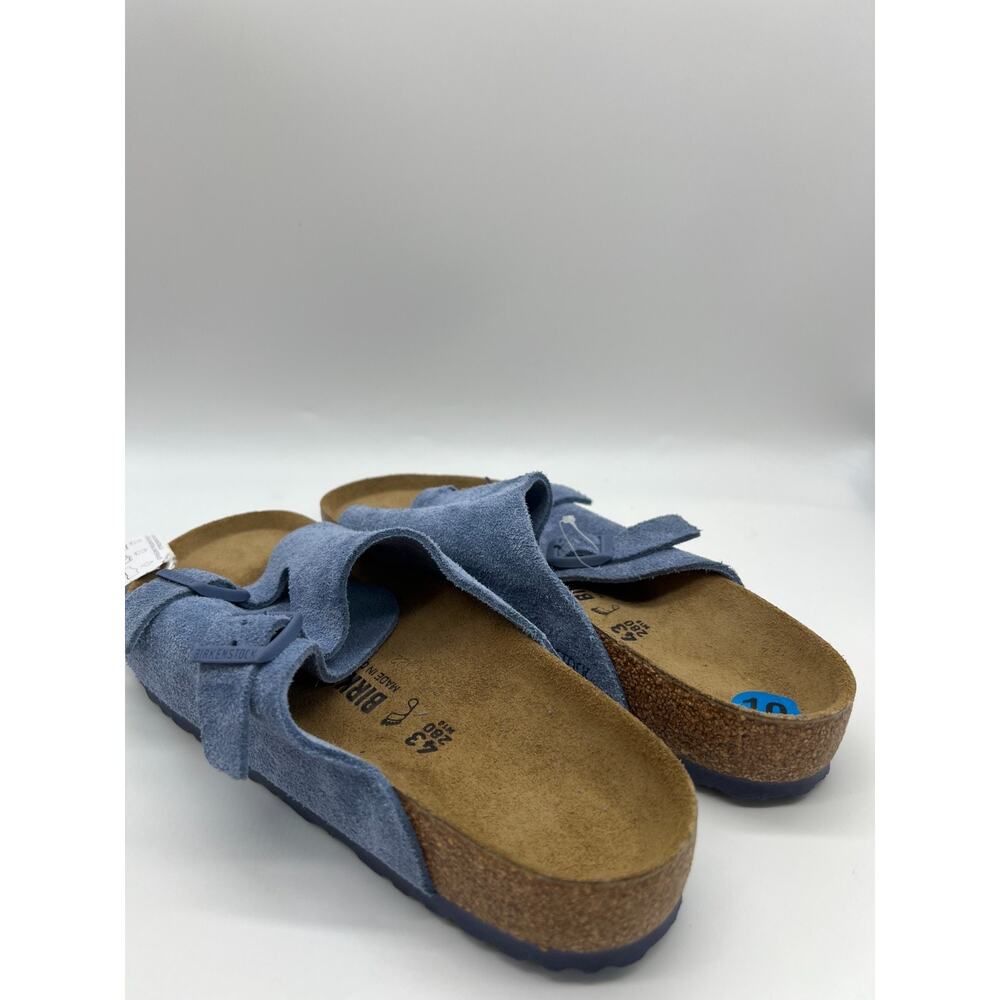 Birkenstock Zurich Sandals Suede Elemental Blue Buckle Mule Men Size 10 NWT - Picture 8 of 12
